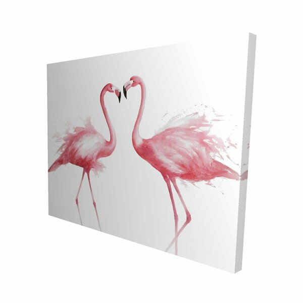 Fondo 16 x 20 in. Two Pink Flamingo Watercolor-Print on Canvas FO2778626
